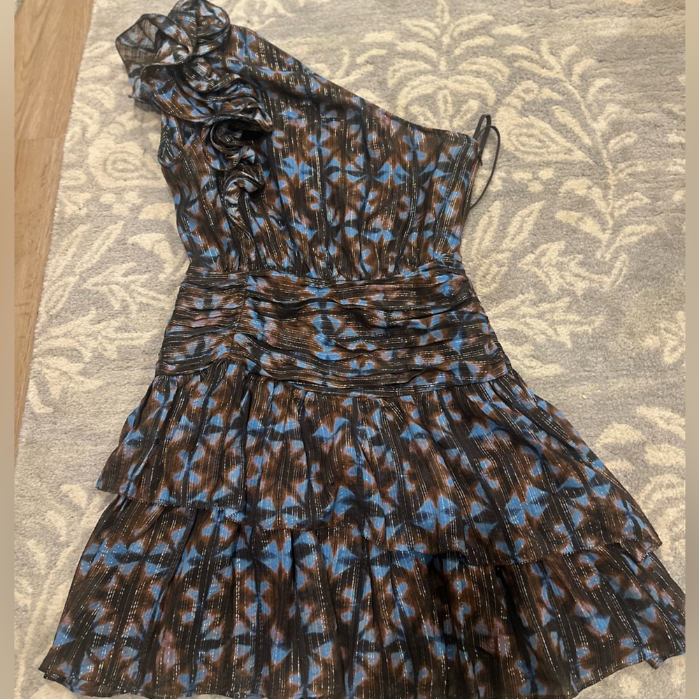Ulla Johnson Kaia One Shoulder Ruffle Dress